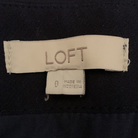 Loft Navy Blue A-Line Skirt With Belt And Pockets Women’s Size 0 Lined - Picture 4 of 9